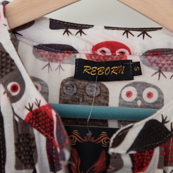 Reborn Owl Print Tunic Blouse - Picture 6 of 12